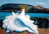“Paesaggio con conchiglia”, acrilico, cm. 50 x 60, 1984