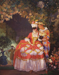 Константин Сомов «Арлекин и дама», 1921 г. 